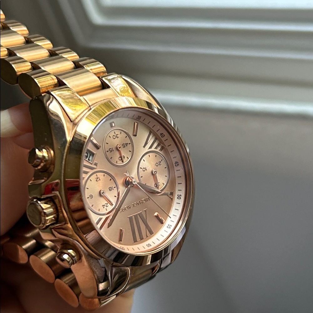 Michael Kors Metallic Rose Chronograph Watch - Picture 2 of 6